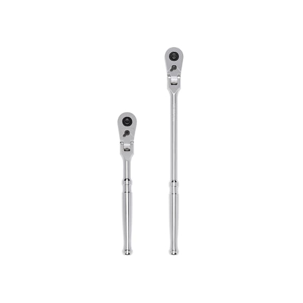3/8 Inch Drive Flex Head Quick-Release Ratchet Set, 2-Piece (8, 12 in.)